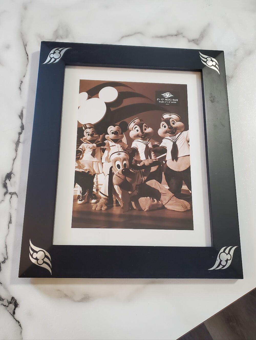 Disney Cruise Line 8x10 Black Frame Silver Mickey Accents - Picture 7 of 7